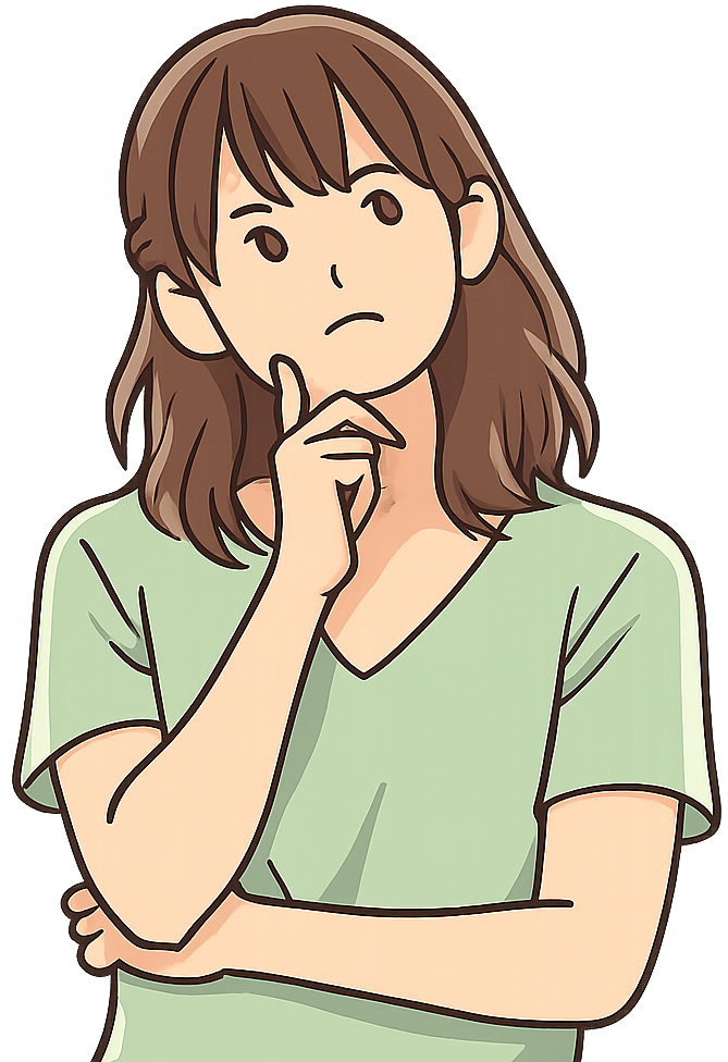 考えごとをしている人