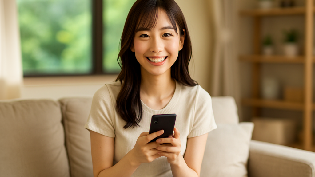 スマホを使っている女性
