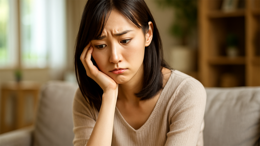 考えごとをしている女性