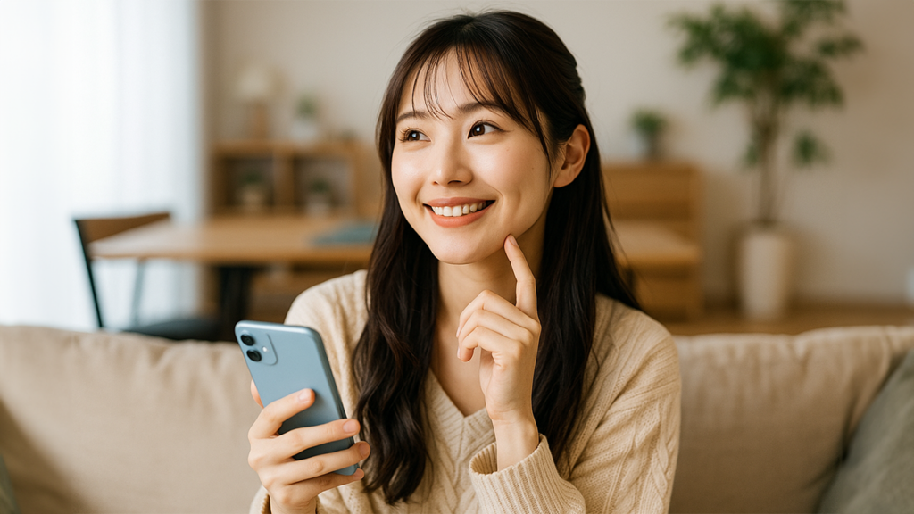 スマホを持っている女性