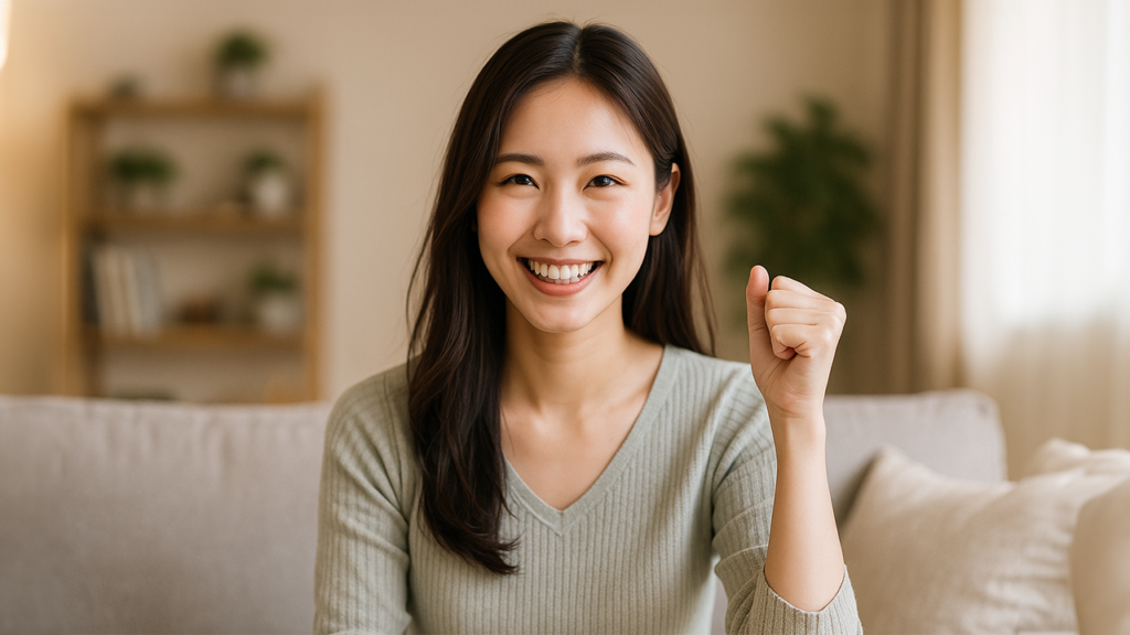 笑顔の女性