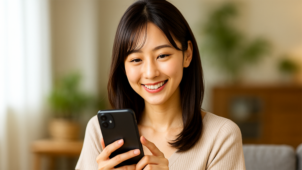 スマホを使っている女性