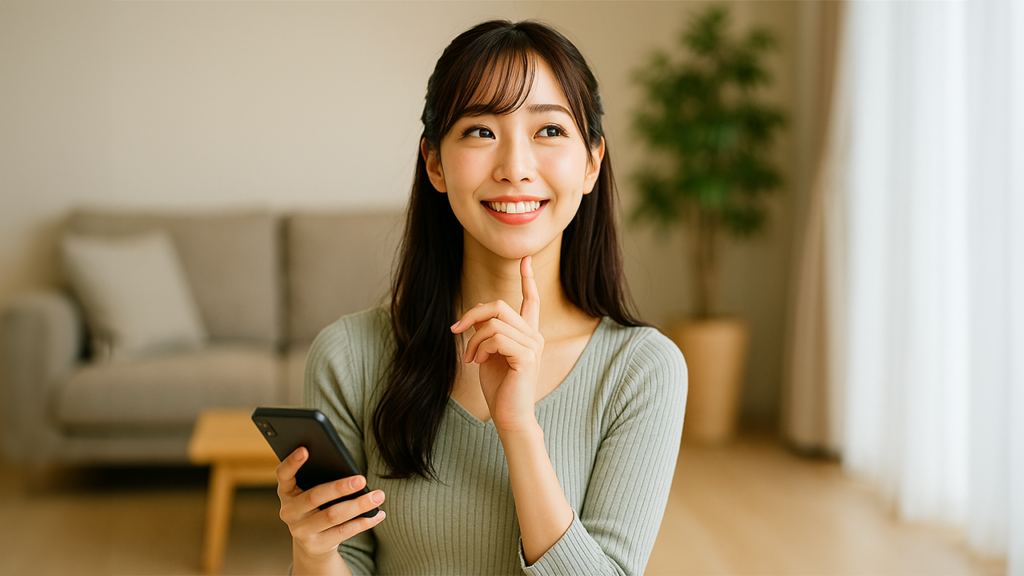 スマホを入手した女性