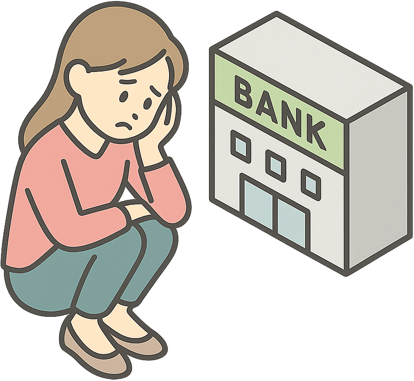 銀行口座を持てない女性イメージ