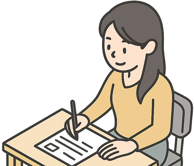 履歴書を書いている女性イメージ