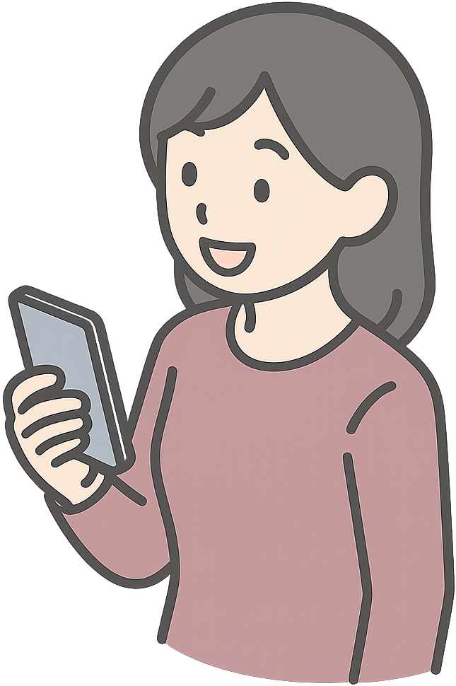 スマホで談笑している女性