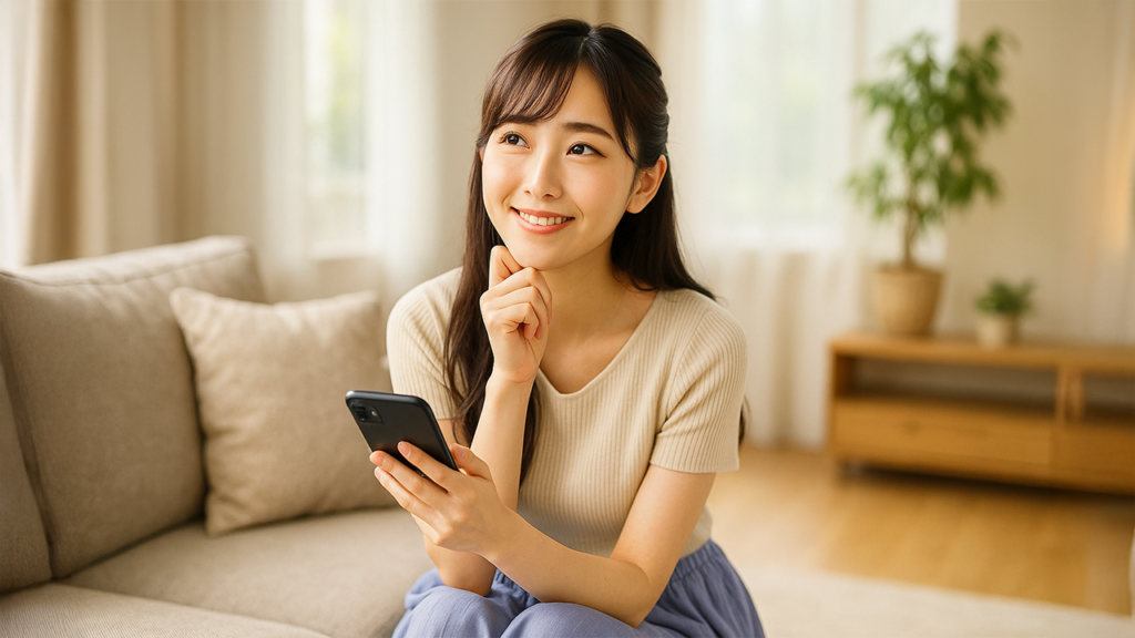 スマホを使っている女性