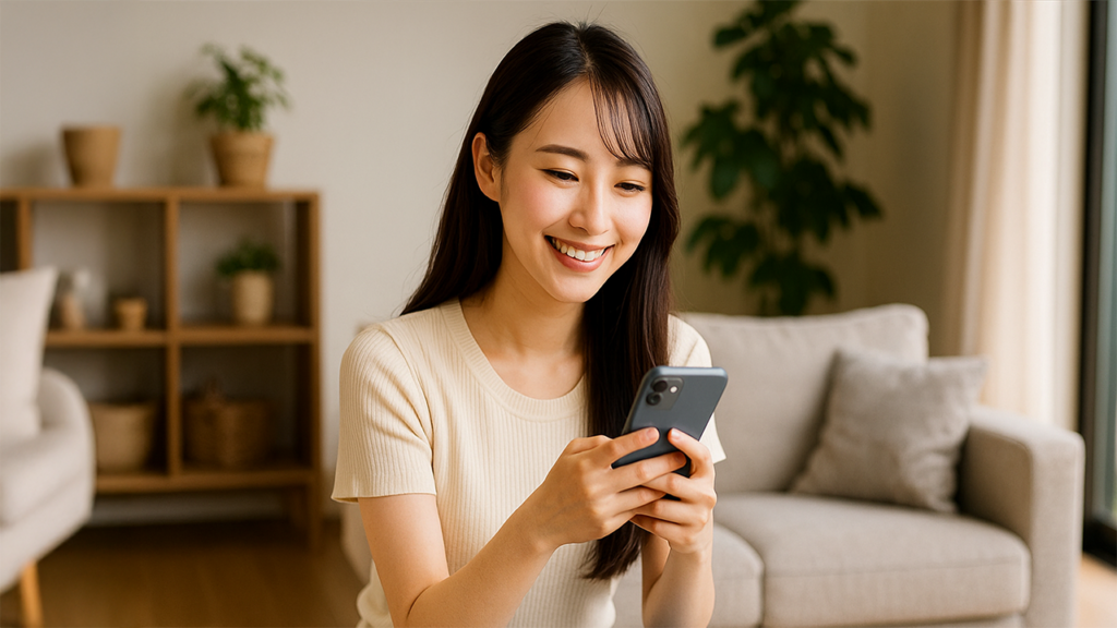 スマホを使っている女性