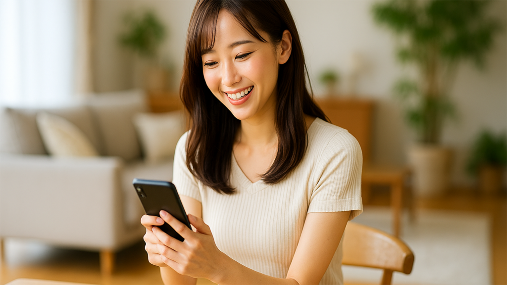 笑顔の女性