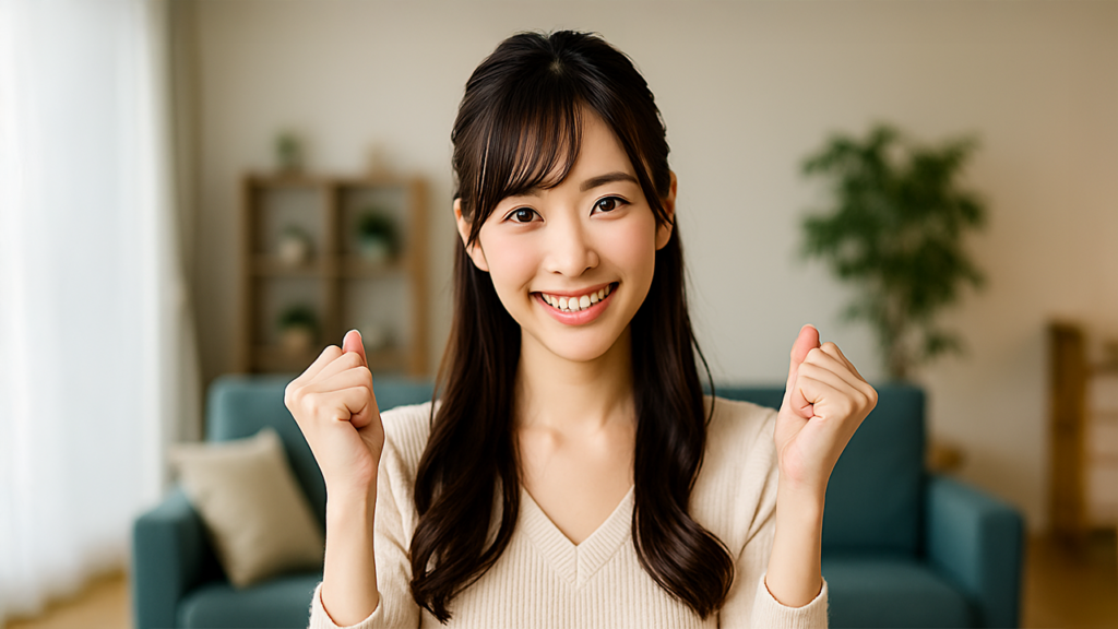 笑顔の女性