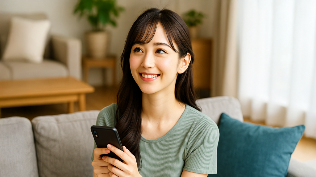 スマホを使っている女性