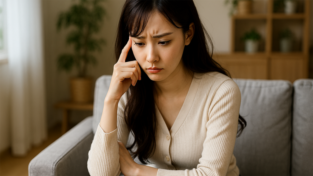 携帯契約で悩んでいる女性