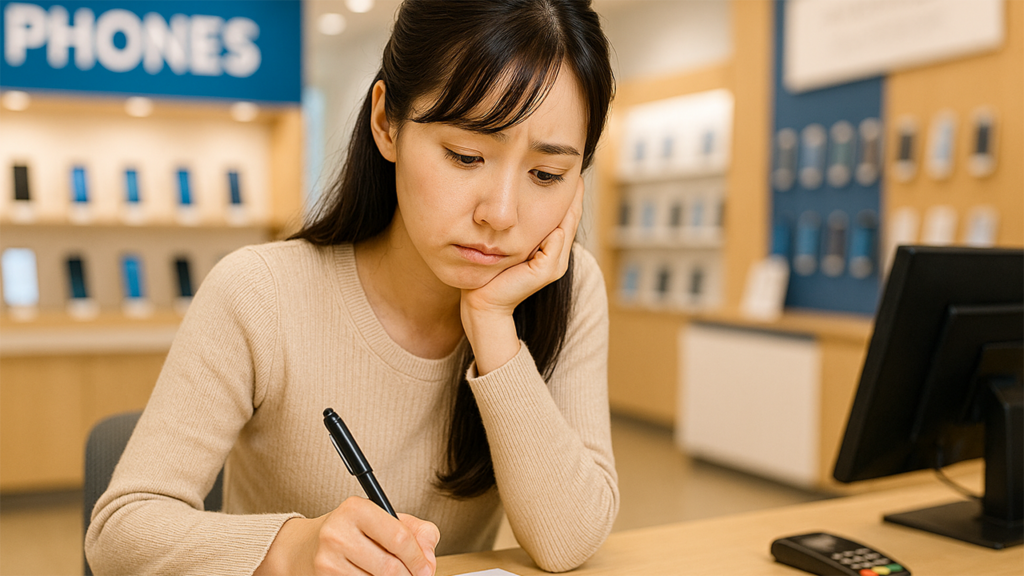 書類に記入している人