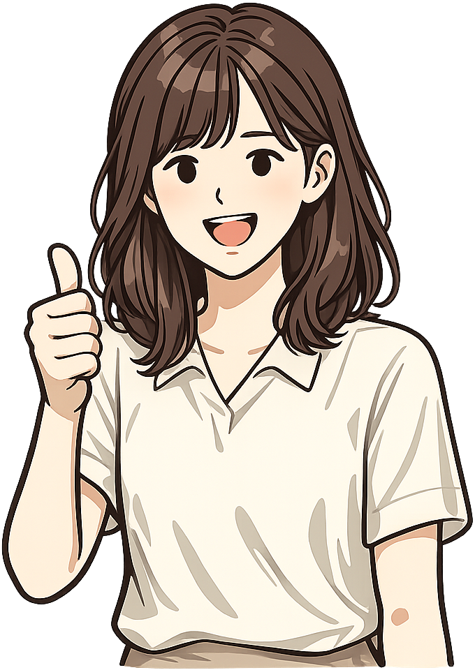 サムズアップしている人